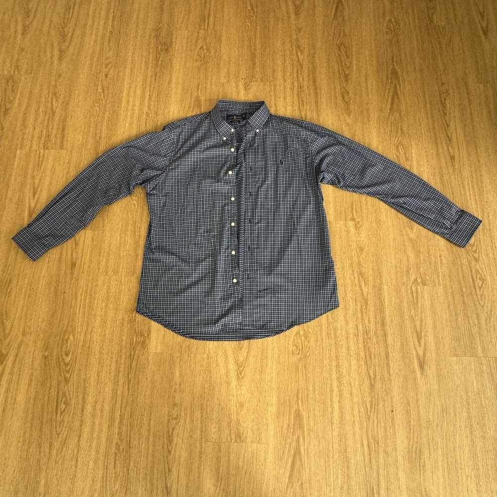 Ralph Lauren Navy Plaid Button-Down Shirt